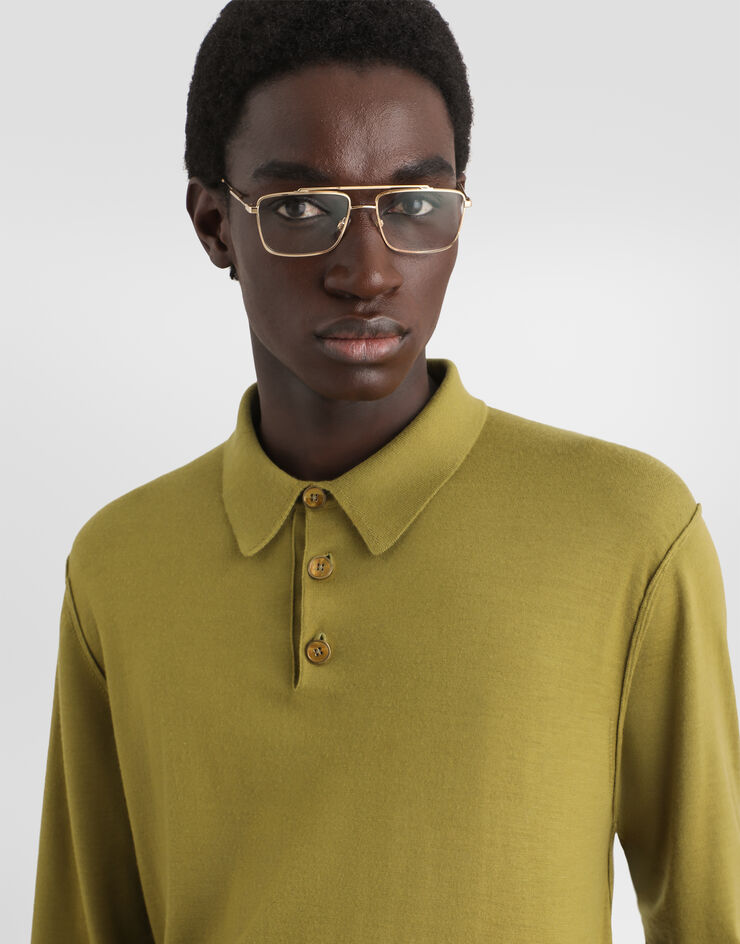 Dolce & Gabbana Knit cashmere polo shirt Dolce & Gabbana Knit cashmere polo shirt Green GXZ25TJBW1W