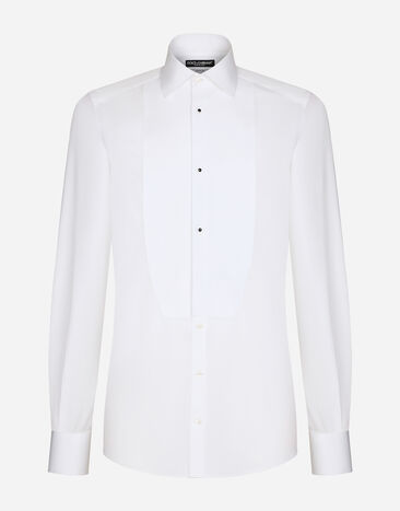 Dolce & Gabbana Gold fit tuxedo shirt in cotton poplin Black G2RQ2TGF815