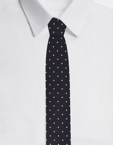 Dolce & Gabbana 8-cm silk jacquard blade tie with DG logo Print GT149EG0WSO