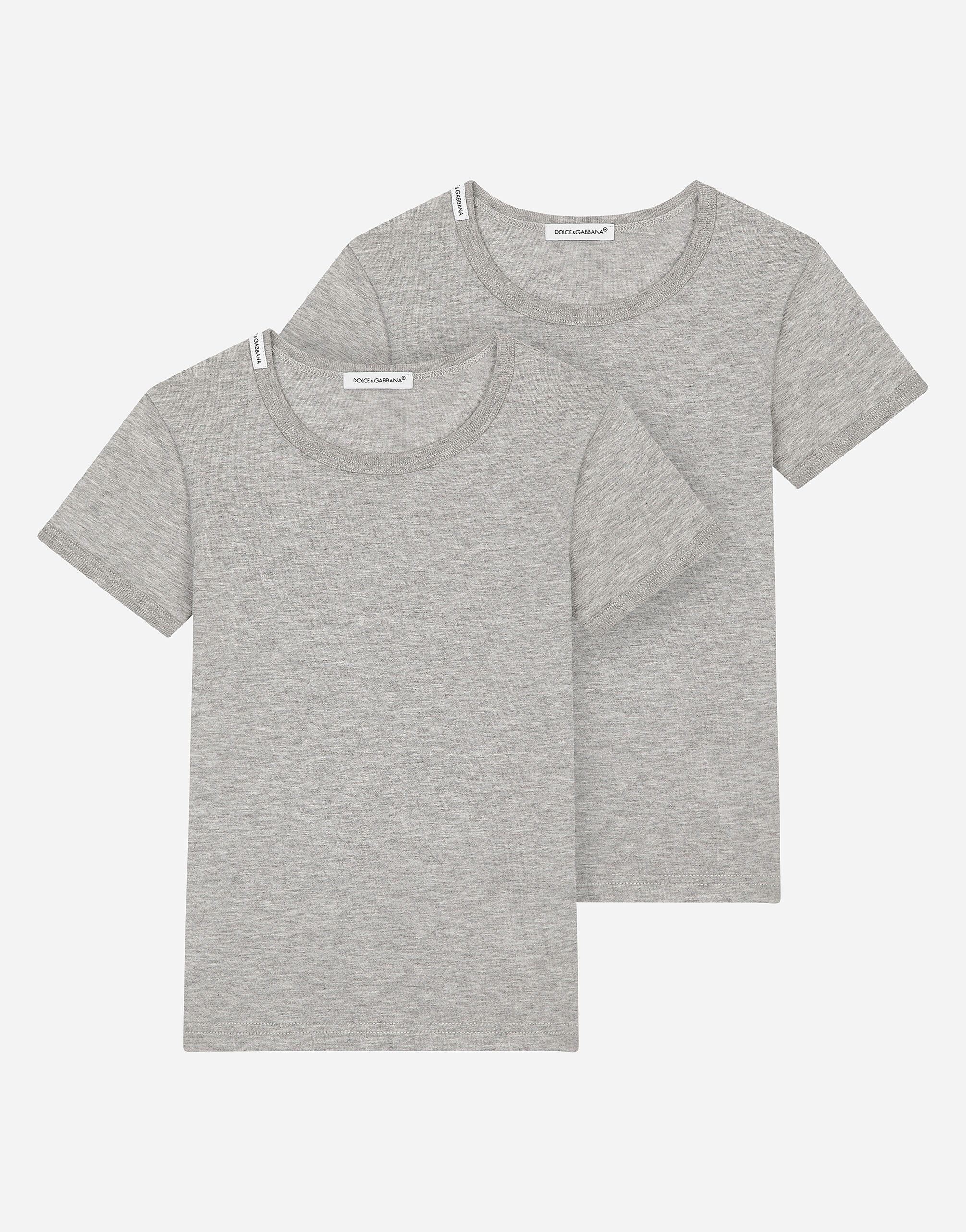Dolce & Gabbana Short-sleeved jersey t-shirt two-pack Black L4JTEYG7CD8