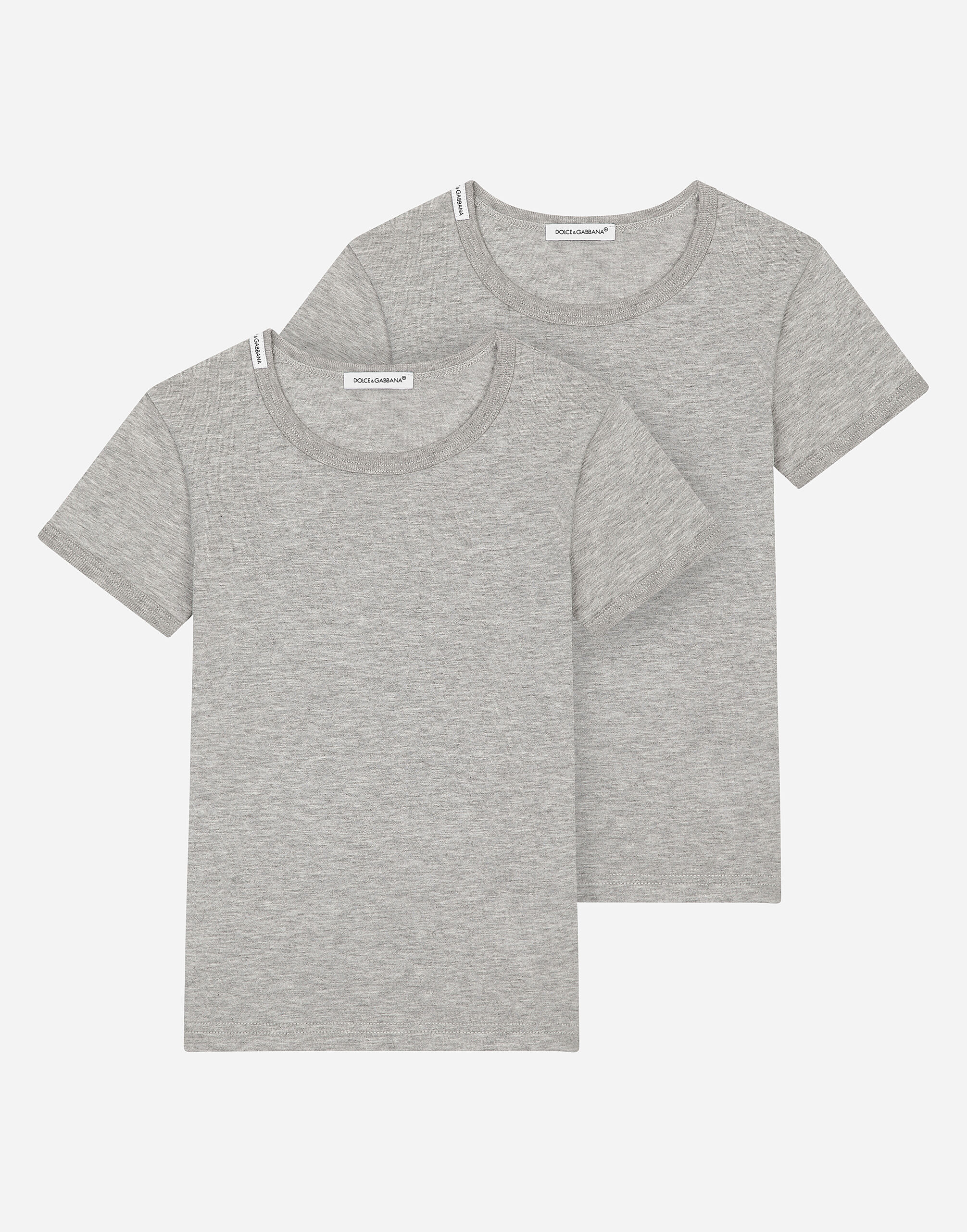Short sleeved jersey t shirt two pack in GREY for Boys Dolce Gabbana