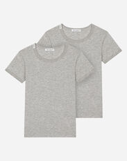 Dolce & Gabbana Short-sleeved jersey t-shirt two-pack Gris L44S07G7M4B