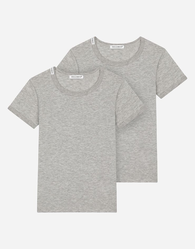 Dolce & Gabbana Bi-pack t-shirt mit kurzem arm aus jersey GRAU L4J703G7OCU