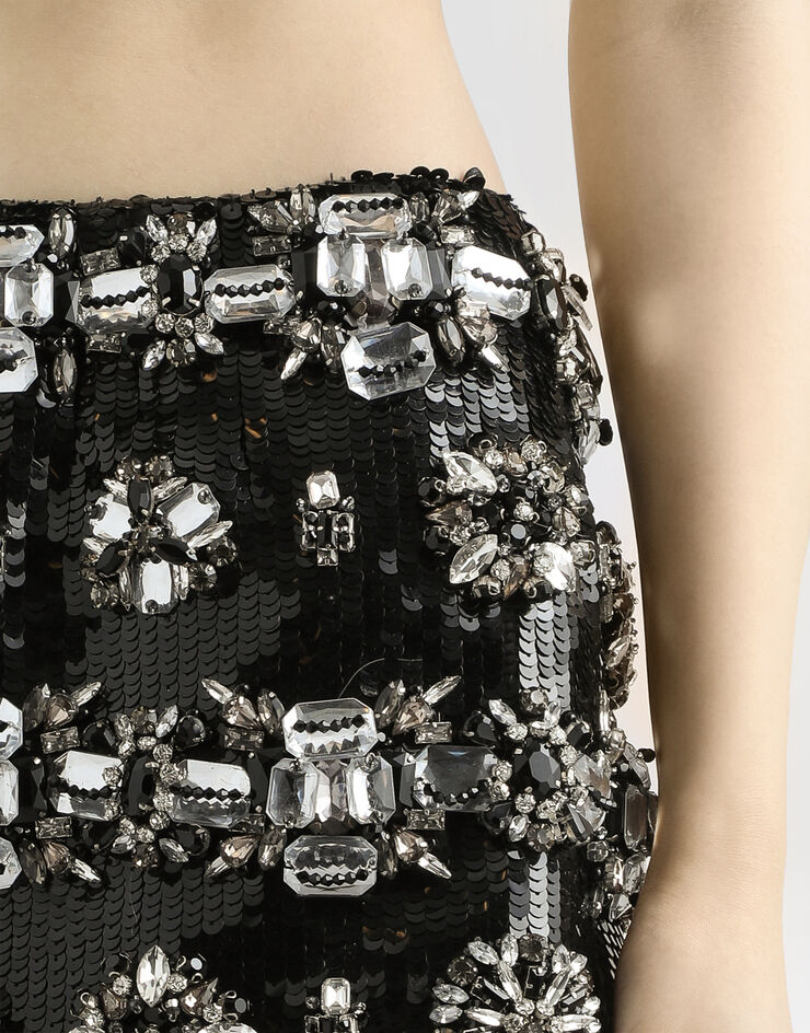 Dolce & Gabbana Duchesse skirt with jewel embroidery Multicolor F4C9QZGDDE5