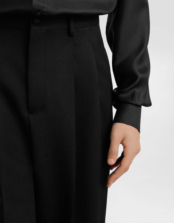 Dolce & Gabbana Hose aus Wollgabardine Black GP17FTFU21E