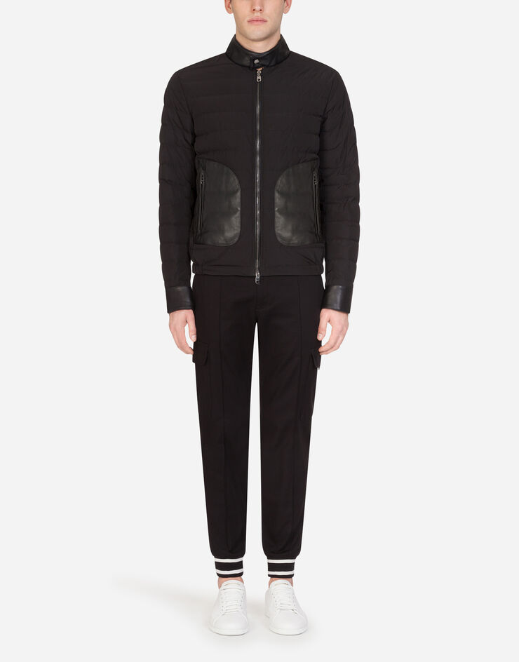 Dolce & Gabbana Nylon jacket with leather details BLACK G9RA6THUMFU