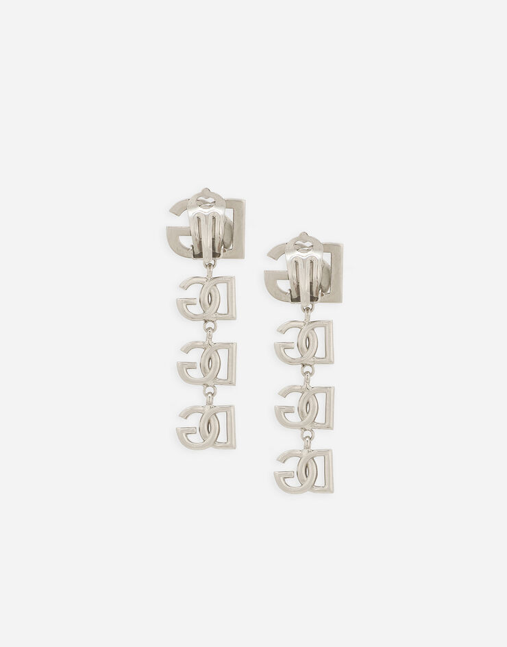 Dolce&Gabbana Pendientes largos con multilogotipo DG bicolor Plateado WEP6L9W1111