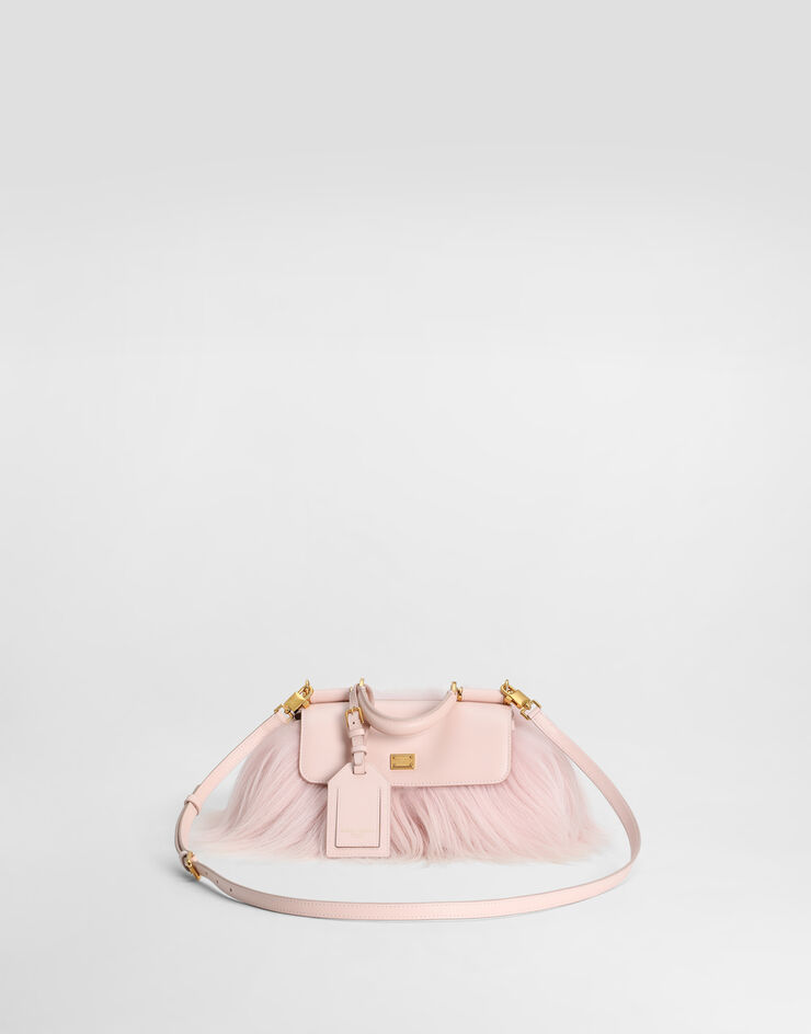 Dolce & Gabbana Mini My Sicily handbag in long-hair goat fur and plongé calfskin Multicolor BB7864B0683