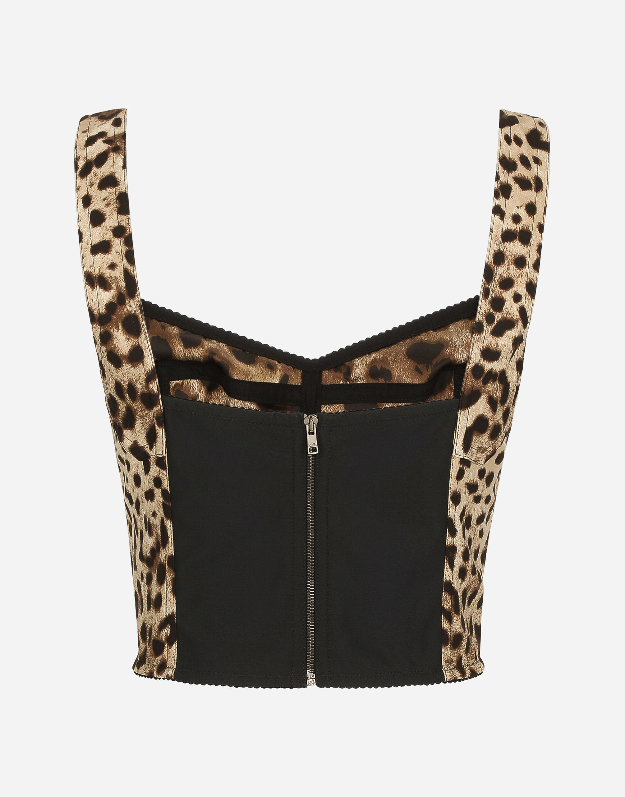 Leopard print charmeuse bustier top in ANIMAL PRINT for Women Dolce Gabbana US