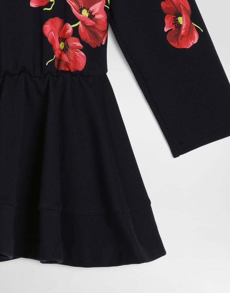 Dolce & Gabbana Poppy-print fleece dress Dolce & Gabbana Poppy-print fleece dress Blue L5JDBDG7P7K