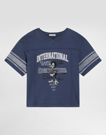 Dolce & Gabbana Jersey t-shirt with print Blue L4JTKFG7PUE