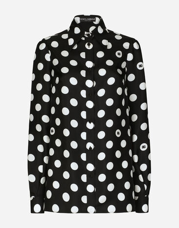 Dolce & Gabbana Silk twill shirt with polka-dot print Print F5S48TIS1VL