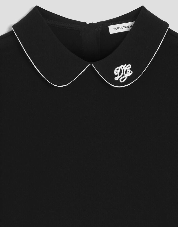 Dolce & Gabbana تي شيرت من قماش إنترلوك أسود L5JTPIG7Q3G