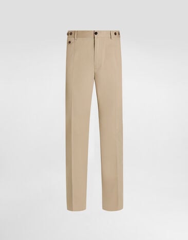 Dolce & Gabbana Stretch cotton gabardine trousers Beige GP19VTFUFJ9