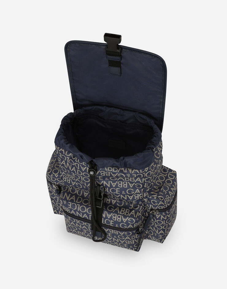 Dolce & Gabbana Coated jacquard backpack Blue EM0100AJ705