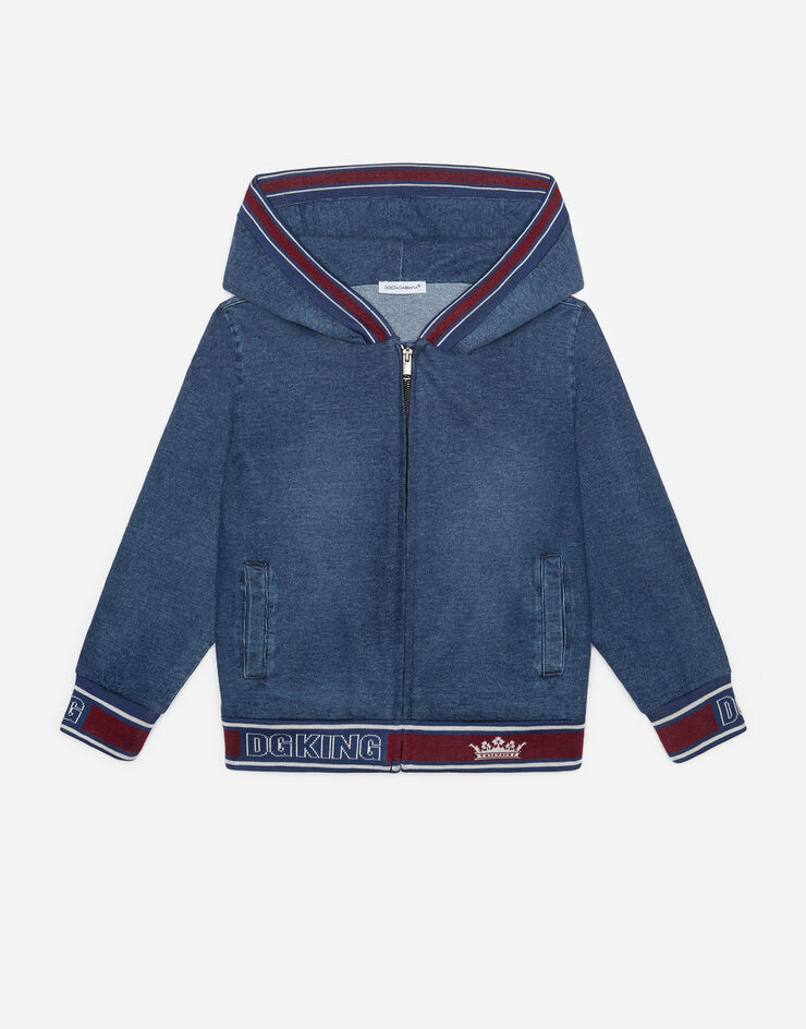 Dolce & Gabbana Washed denim jersey hoodie BLEU L4JW7WG7VMV
