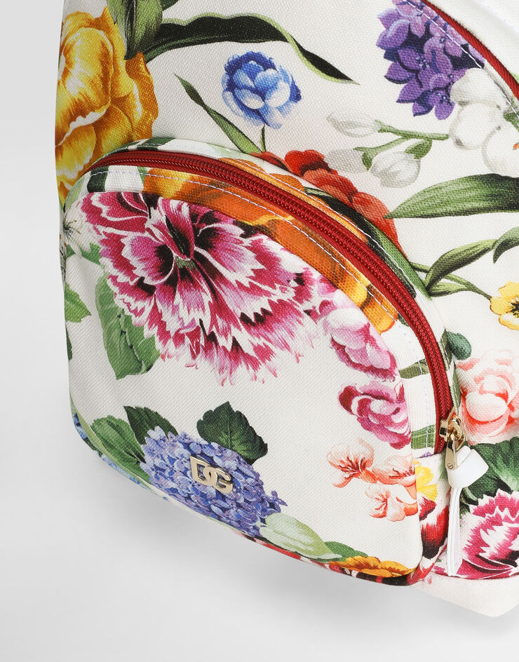 Dolce & Gabbana Canvas backpack with floral print Print EB0105A6571