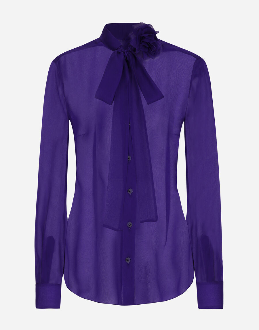 Chiffon shirt with flower detail