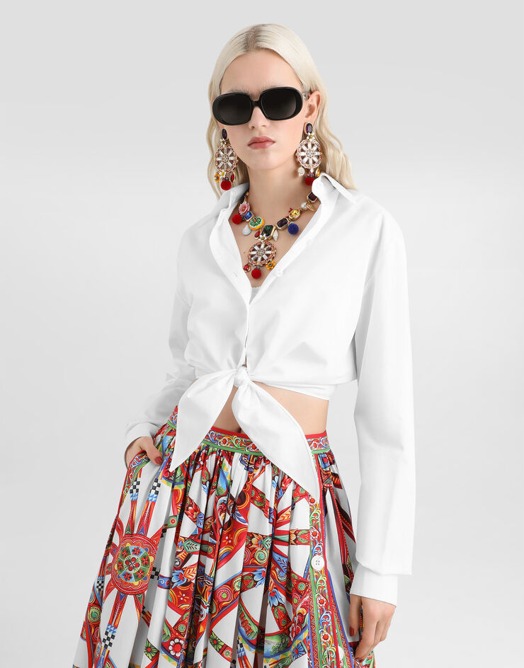 Dolce & Gabbana Cotton poplin shirt White F5T76TFU5WO