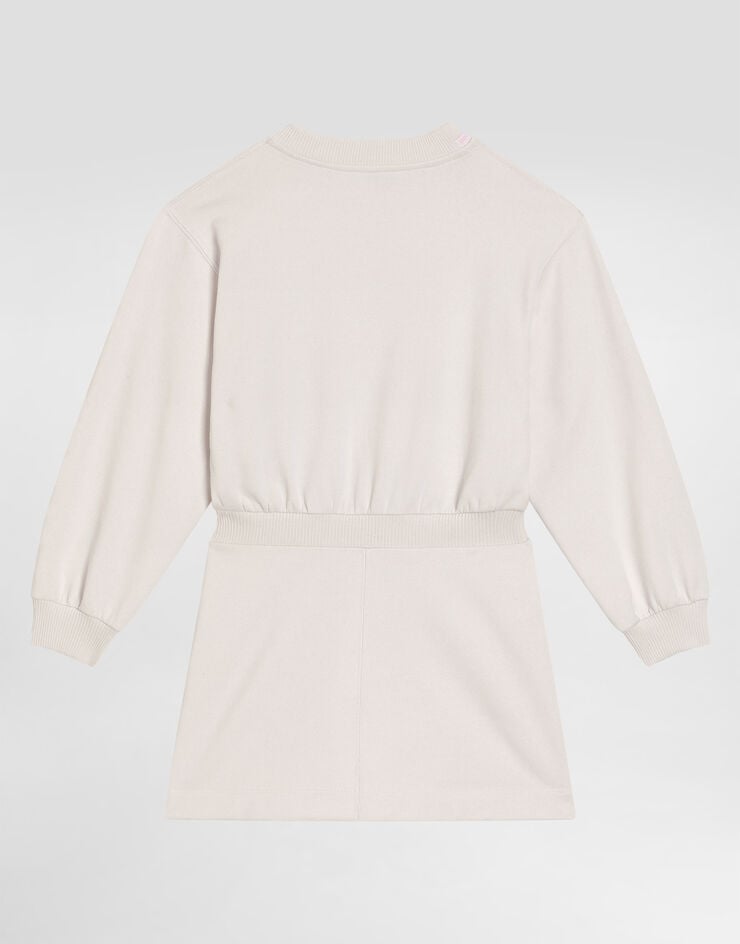 Dolce & Gabbana Fleece dress with DG sequin patch Pink L5JDAPG7PKQ