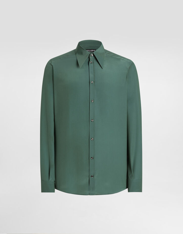 Dolce & Gabbana Silk crêpe de chine gold shirt Dolce & Gabbana Silk crêpe de chine gold shirt Green G5NP9TFU1UQ