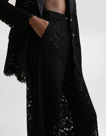 Dolce & Gabbana Pantalon en dentelle cordonnet Noir FTCPTTHLM7L