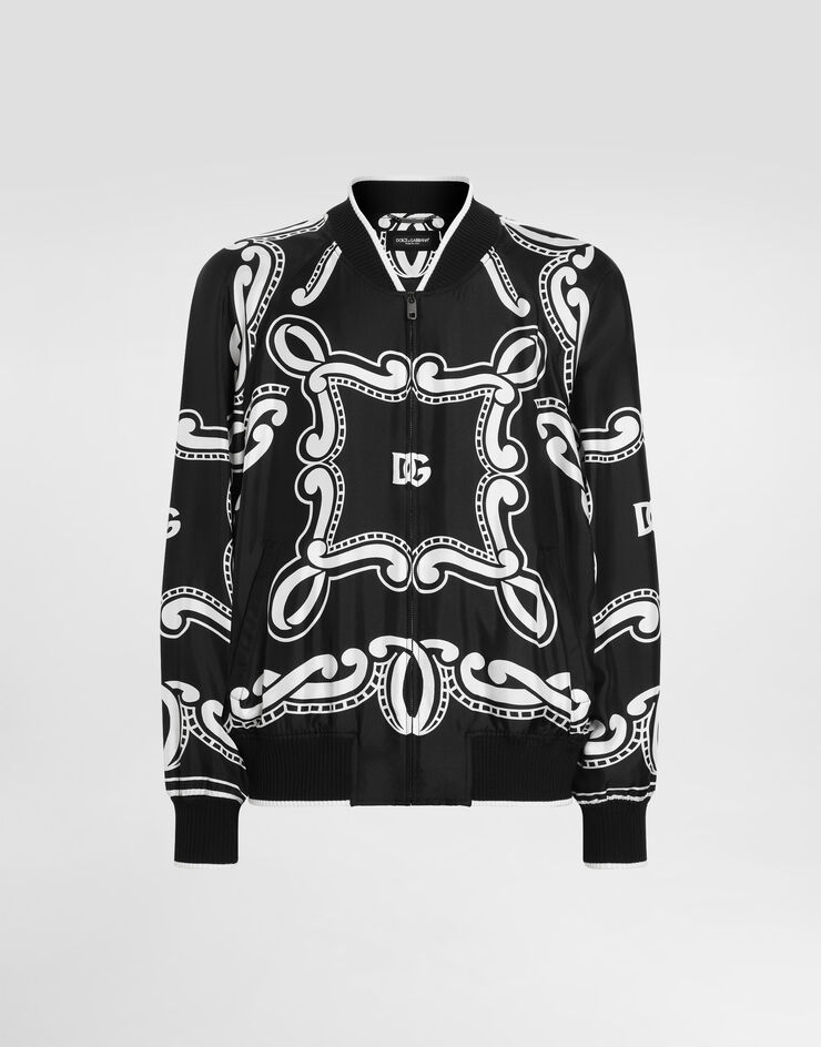 Dolce & Gabbana Bomberjacke aus Seide Bandana-Print Drucken G9BNATHI1WF