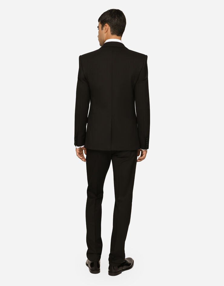 Dolce & Gabbana Three-piece Sicilia-fit suit in stretch wool Schwarz GKPUMTFUBE7