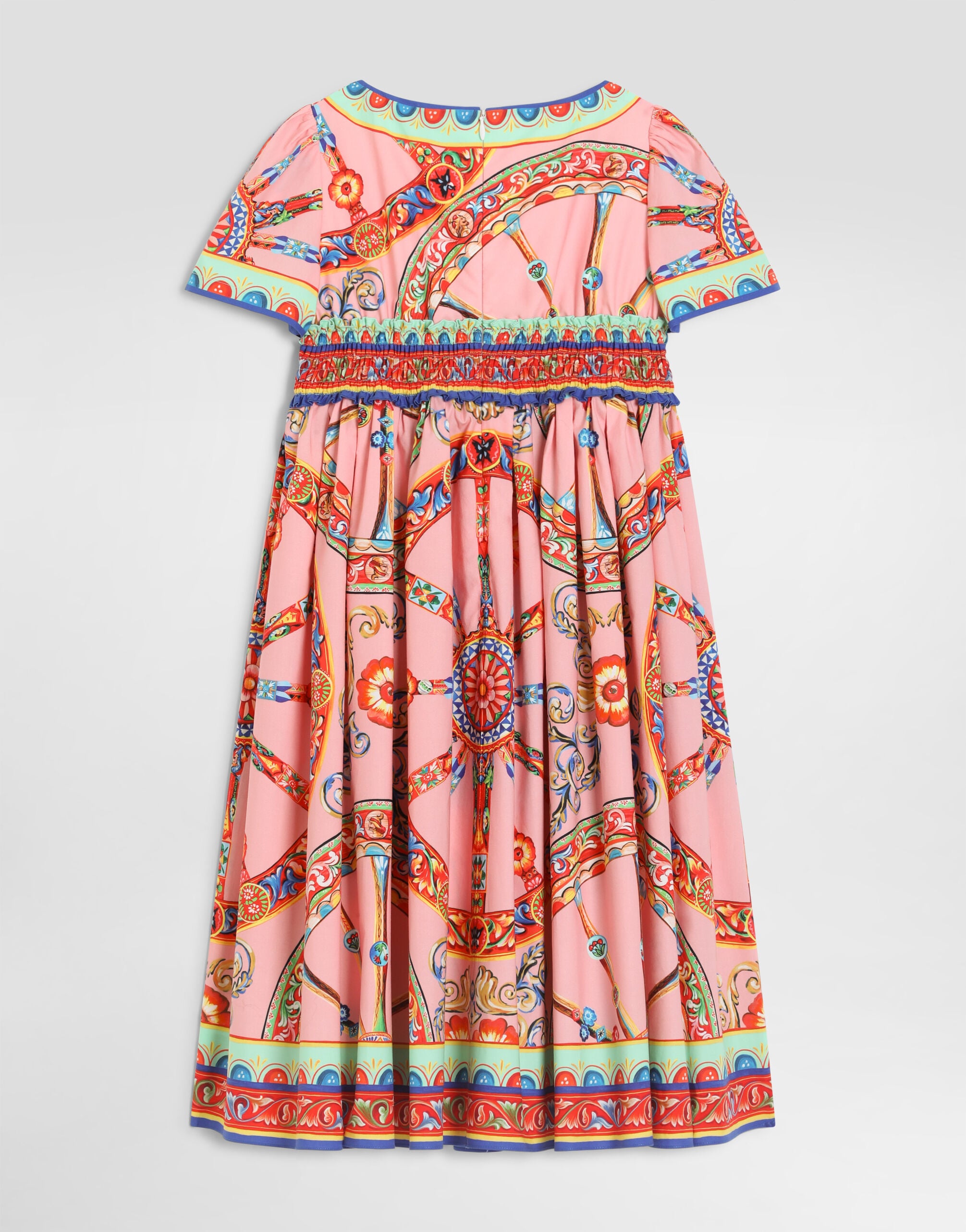 Carretto-print poplin dress