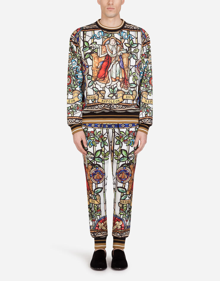 Dolce & Gabbana NAPOLEON PRINT SWEATER MULTICOLORED G9OZ8THHMY0