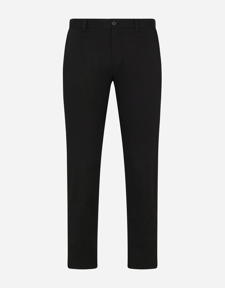 Dolce&Gabbana Pantalones de algodón elástico Black GY6IETFUFJR