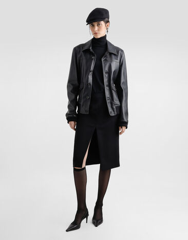 Dolce & Gabbana Lambskin nappa jacket Black F9S39LHULFV