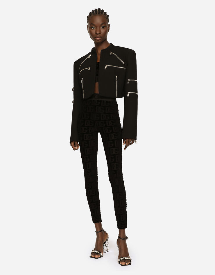 Dolce & Gabbana Branded jacquard leggings Black FTCN2TFJ7DM