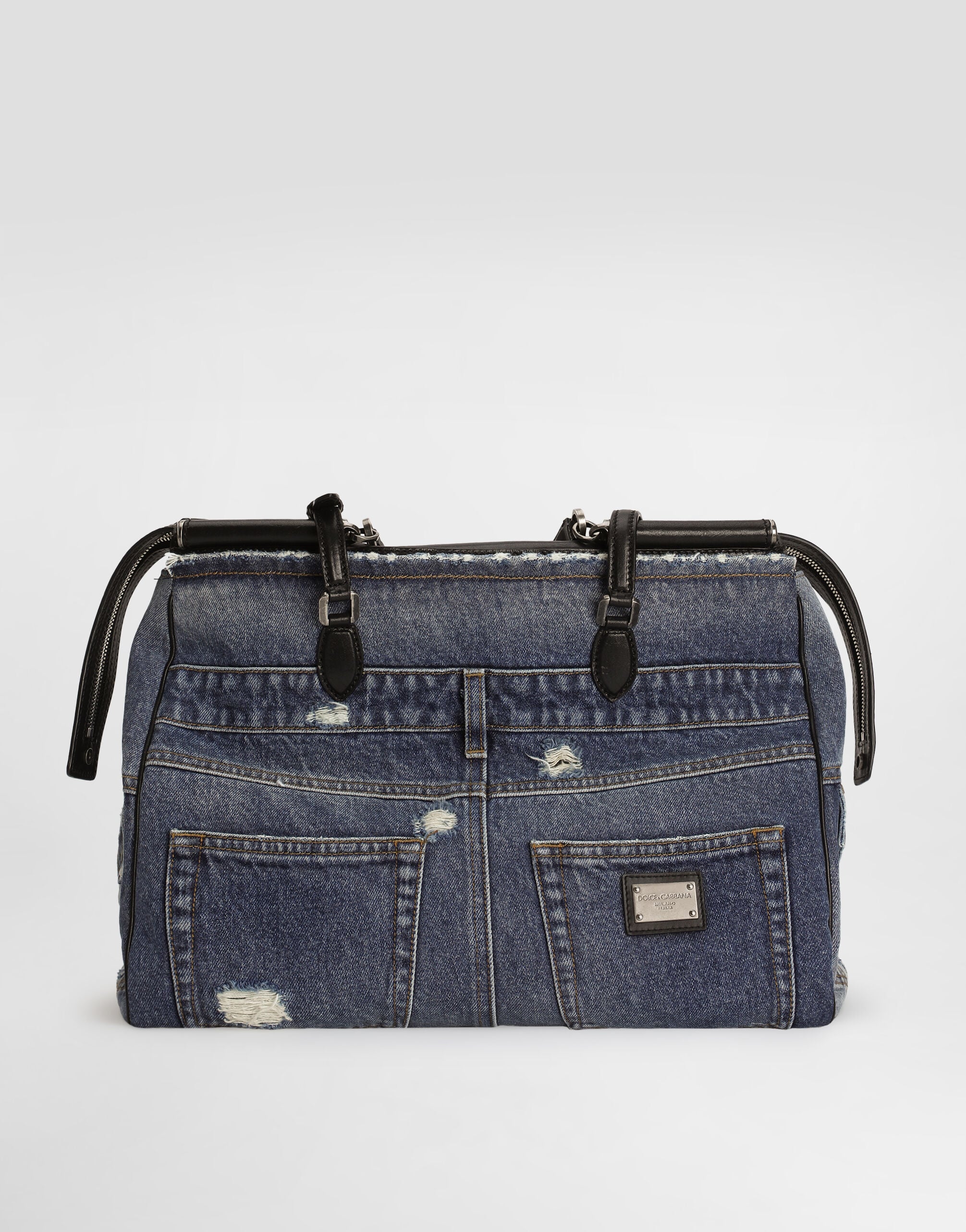 Vittoria handbag in denim patchwork in Blue for Men | Dolce&Gabbana®