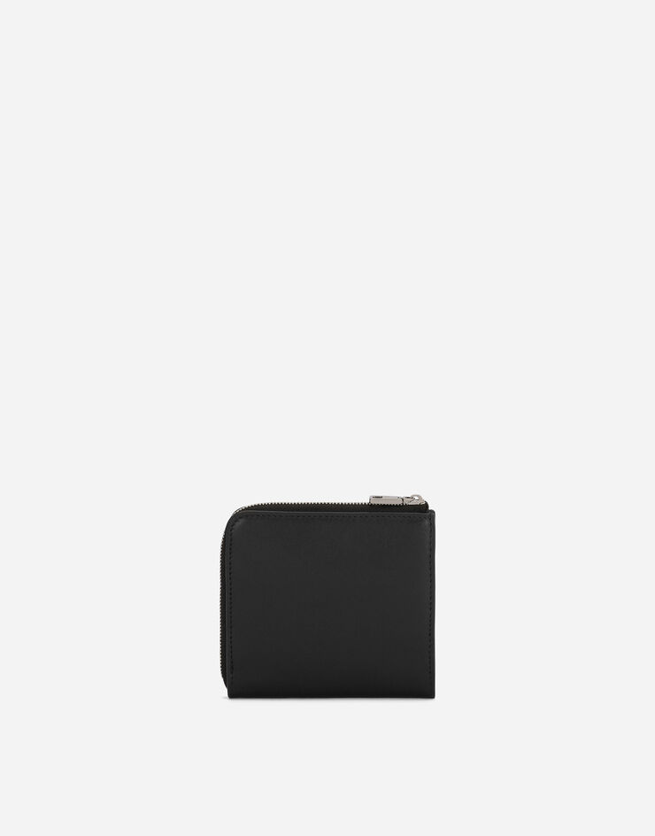 Dolce & Gabbana Porte-cartes en cuir de veau avec logo en relief Noir BP3273AG218