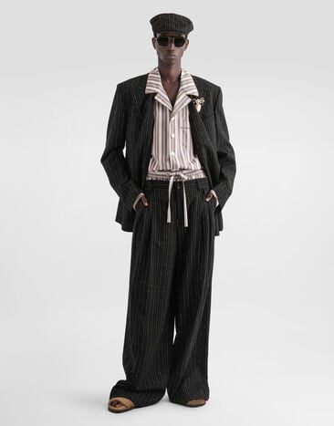 Dolce & Gabbana Striped poplin vanity trousers Multicolor GP1N9TFR526