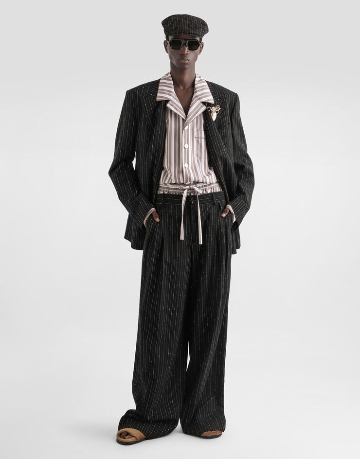 Dolce & Gabbana Striped poplin vanity trousers Multicolor GP1N9TFR526