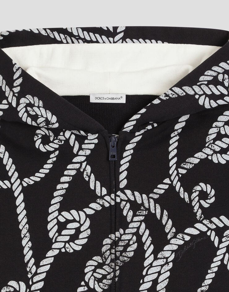 Dolce & Gabbana Sudadera en algodón con estampado marinero Multicolor L4JWOAII7LO