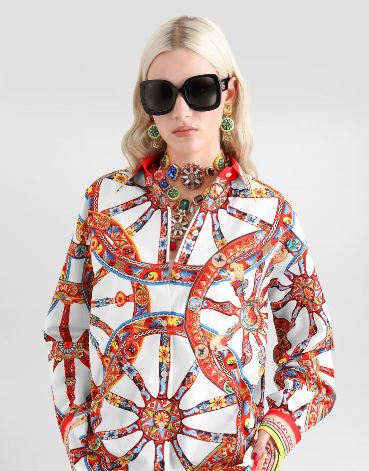 Dolce & Gabbana カレット プリント ポプリン シャツ マルチカラー F5U55TGDDTE