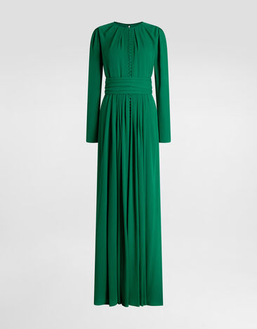 Dolce & Gabbana Rose-print charmeuse dress Multicolor I6AE7ZFSA77