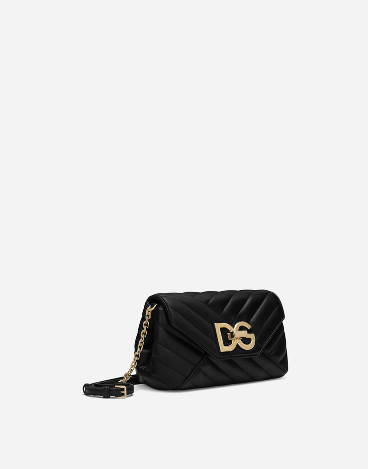 Dolce & Gabbana Sac Lop petit format en cuir nappa matelassé Noir BB7312AD155