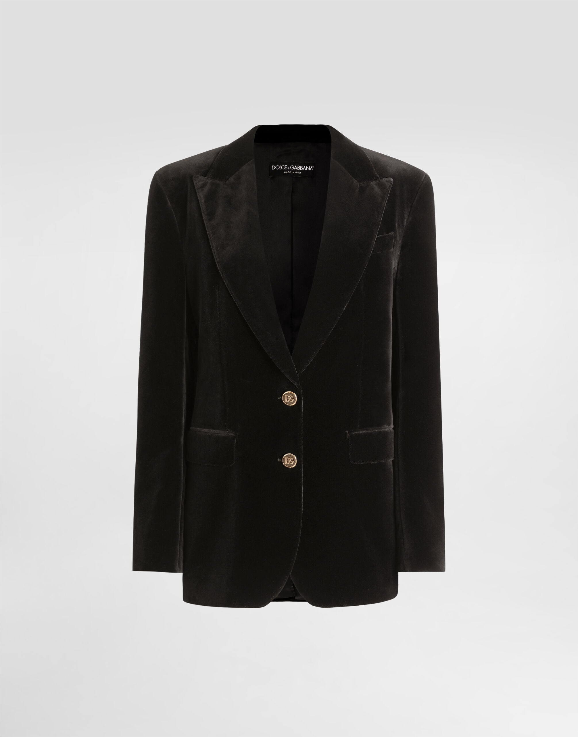 Blackのウィメンズ Smooth velvet jacket | Dolce&Gabbana®
