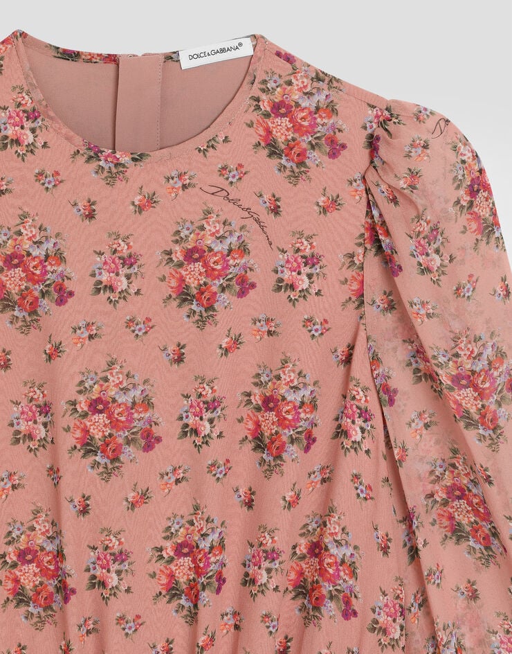 Dolce & Gabbana Small flower bouquets-print chiffon dress Multicolor L54DQ1IS10F