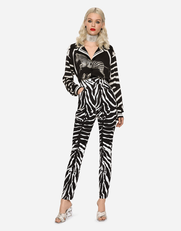 Dolce & Gabbana Zebra-print charmeuse shirt Multicolor F5P99THPACE