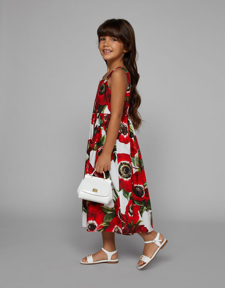 Dolce & Gabbana Платье из поплина с цветочным принтом ветрениц Отпечатки L53DU9HS5Q4