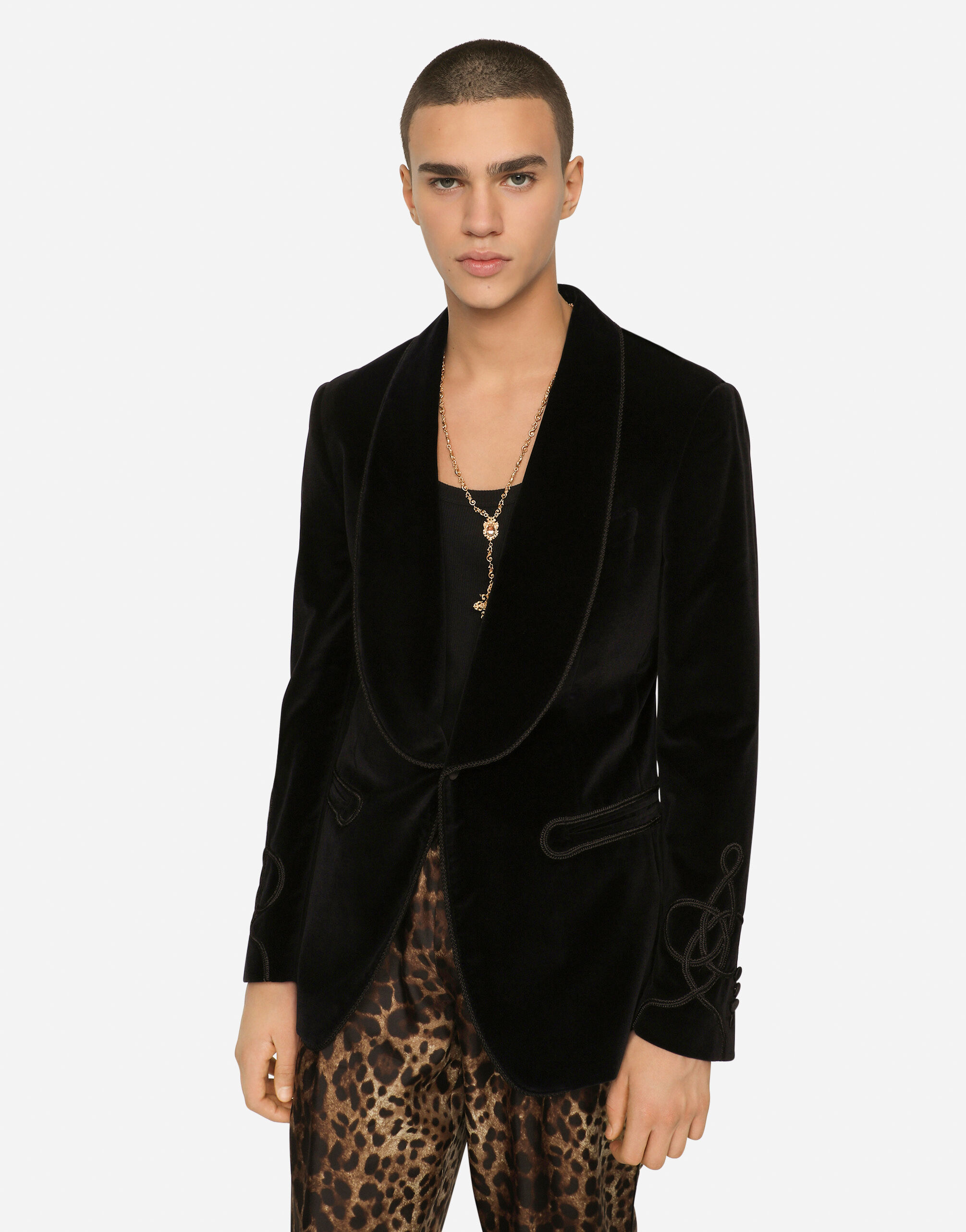 Velvet smoking jacket in Black for Men Dolce Gabbana US