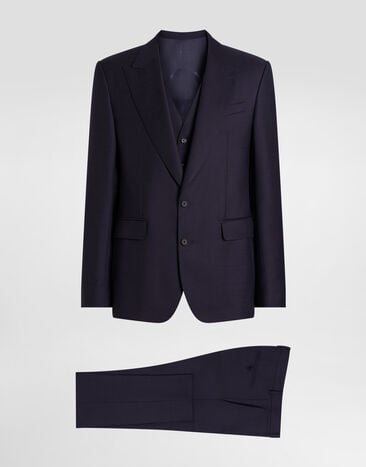 Dolce & Gabbana Single-breasted micro-patterned wool suit Multicolor GK02XTFM2GS