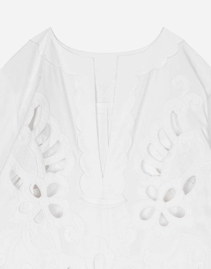 Dolce & Gabbana Long cotton caftan with cut-out detailing White F6JIEZGDCJ3