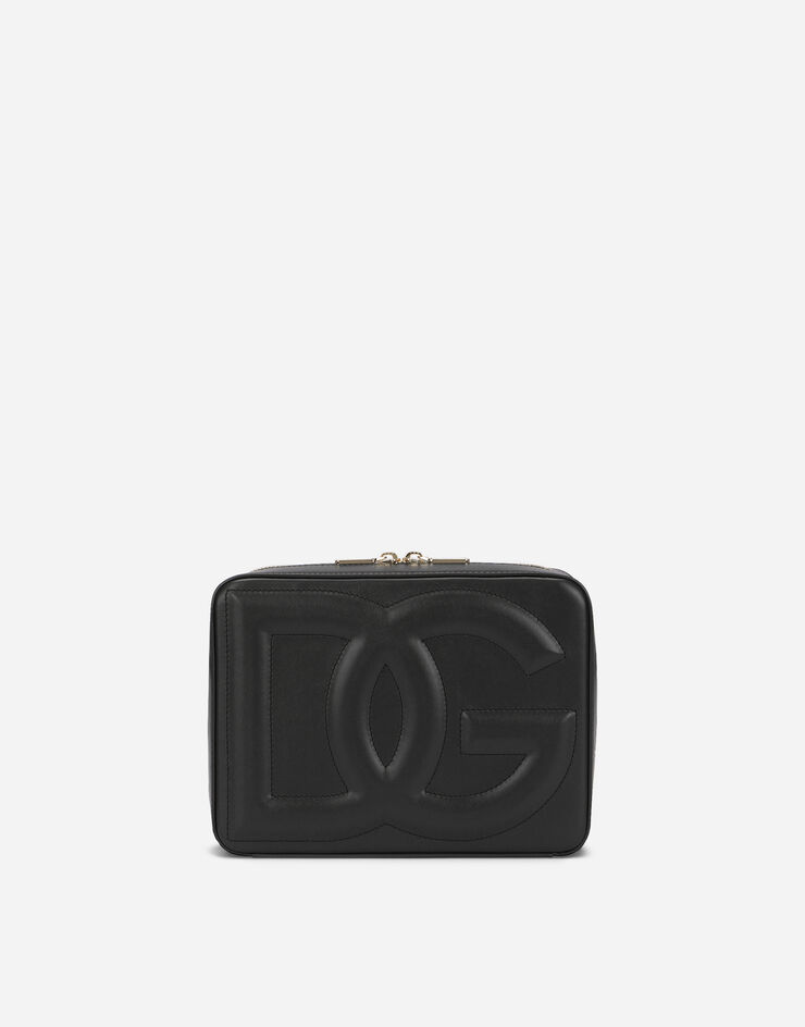 Dolce & Gabbana حقيبة كاميرا متوسطة DG Logo Bag من جلد عجل أسود BB7290AW576