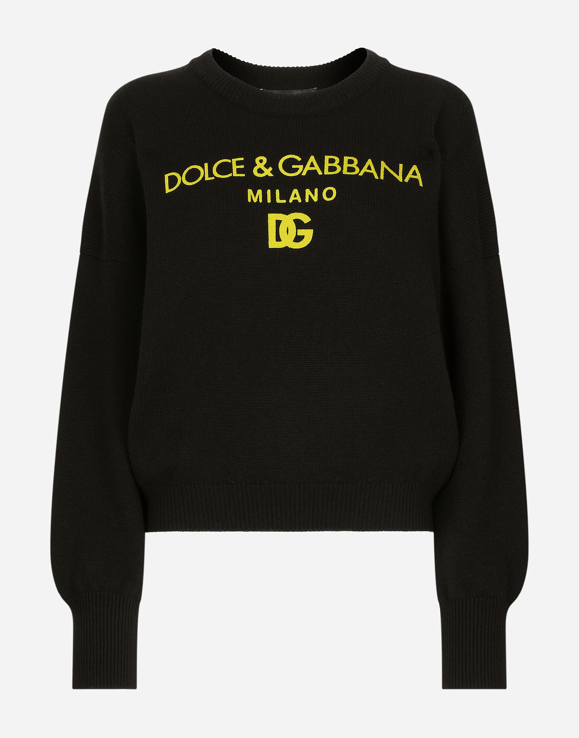 Dolce&Gabbana Cashmere sweater with Dolce&Gabbana logo Black F6DKITFU1AT